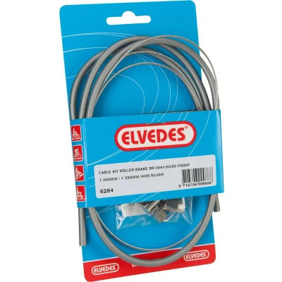 Afbeelding van Rollerbrake kabelkit Elvedes BR IM85/81/55/45 1000mm 1250mm RVS zilver (op kaart)