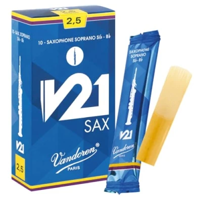 Afbeelding van Vandoren Sopraan Saxofoon V21 Rieten 10 Stuks Verpakking Dikte 2.5