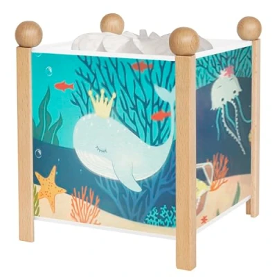 Afbeelding van TROUSSELIER Oceaan Nachtlampje Magische lantaarn Ideaal cadeau voor kinderen Cartoon Geruststellend licht Natuurlijke houtkleur Inclusief lamp 12V 10W Elec stekker. EU