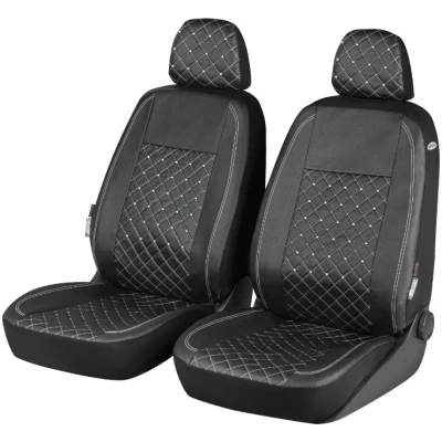 Afbeelding van Autostoelhoes Scarlett versierd met Swarovski kristallen, stoelhoes voor twee voorstoel, stoelbeschermer