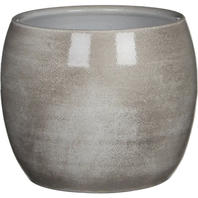 Afbeelding van Mica Decorations lester ronde bloempot lichtgrijs maat in cm: 18 x 20