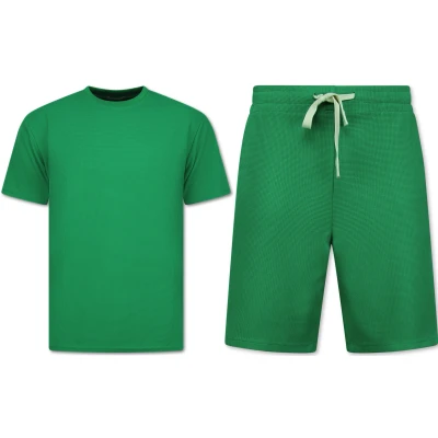 Afbeelding van Zomerset Heren Ribbed Oversized Two Piece Setje Twinset Co ord Set F 918 Groen