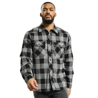 Afbeelding van Brandit Overhemd, Heren, Maat: XL, Black charcoal