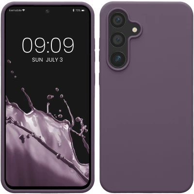 Afbeelding van kwmobile telefoonhoesje geschikt voor Samsung Galaxy S24 FE Hoesje met siliconen coating Smartphone case in Bleke iris