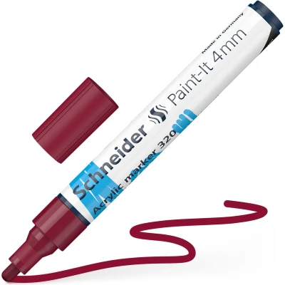 Afbeelding van Schneider acrylmarker Paint it 320 4mm bordeaux S 120261