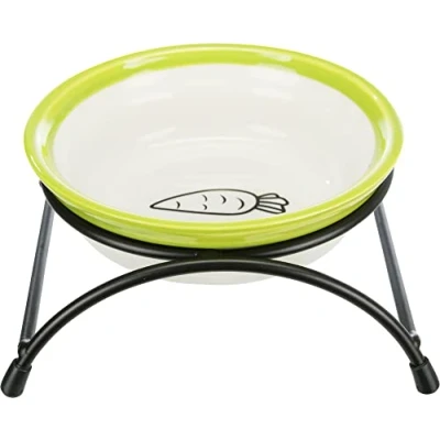 Afbeelding van Trixie voerbak / waterbak konijn keramiek met houder (13 CM)