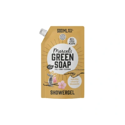 Afbeelding van 2+2 gratis2+2 gratis: Marcel&#039;s Green Soap Shower Gel Navulling Vanille &amp; Kersenbloesem 500 ml