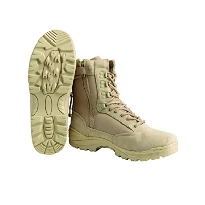 Afbeelding van Mil Tec Tactical Boot M.ykk ritssluiting, herenlaarzen, Lichtbruin.