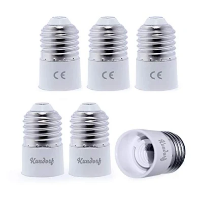 Afbeelding van Kundorf 6 stuks E27 naar E14 adapter voor energiebesparende ledlampen halogeenlampen, wit