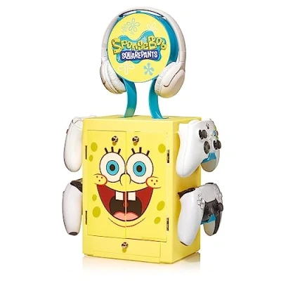 Afbeelding van Numskull SpongeBob SquarePants Inspired Gaming Locker voor 4 Controllers 10 Games Koptelefoon