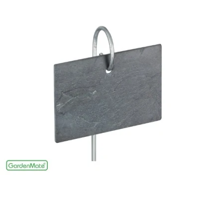 Afbeelding van GardenMate 10 x plantenetiketten van leisteen, 7 cm + steel roestvrij staal 55 cm, moderne stijl