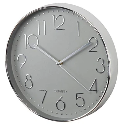 Afbeelding van Hama Wandklok Elegance Ø 30 Cm Geluidsarm Zilver/Grijs