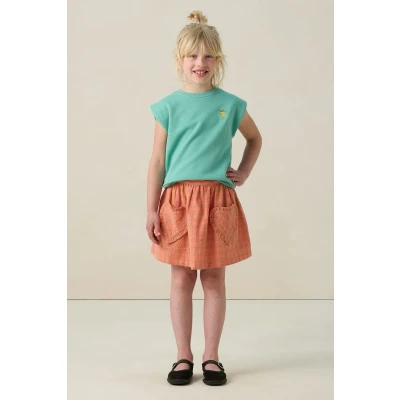 Afbeelding van Sissy Boy Meisjes Roze geruite rok (Maat 134 140, Katoen)