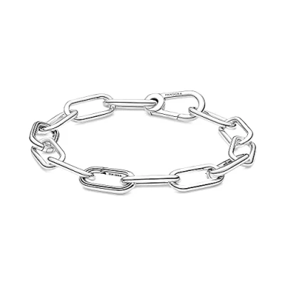 Afbeelding van Pandora ME Link Chain armband, met ruwhenium gecoate metaallegering, compatibel armbanden, 549588C00 1, 16 cm, Sterling zilver, Geen edelsteen