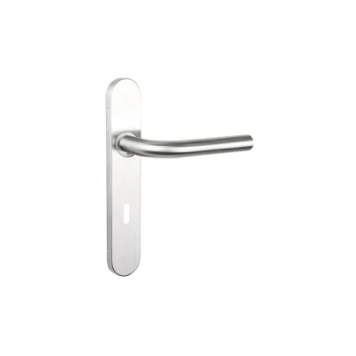 Afbeelding van Lavuzo deurkruk Oristano RVS met afgerond schild SL72 Per set Deurklink