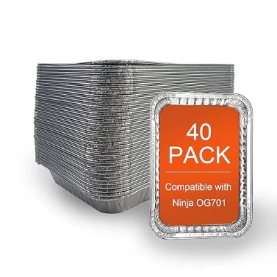 Afbeelding van 40 stuks aluminium lekbakjes voor Ninja OG701 Woodfire BBQ vetopvangbak ook compatibel met Weber Spirit, Genesis, Q Series Grill