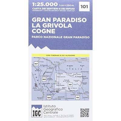 Afbeelding van IGC Italien 1 : 25 000 Wanderkarte 101 Gran Paradiso