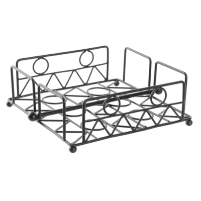 Afbeelding van Servethouder DKD Home Decor Geometrisch Zwart Metaal 18 x 7 cm