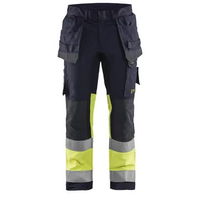 Image de Pantalon multinormes inhérent stretch marine/jaune fluorescent