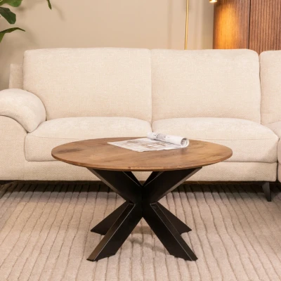 Afbeelding van LABEL51 Otis Salontafel Bruin Mangohout 80 cm