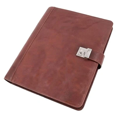 Afbeelding van Alassio Ju 31516 Documentenmap A4. 4 Ringsmechaniek Leer Cognac 36X28X4,5Cm Met Slot