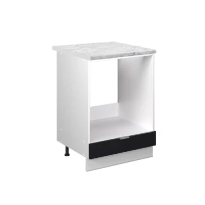 Afbeelding van Vicco Ovenombouwkast Fame Line, Zwart gestreept/Wit, 60 cm , WB Marmer