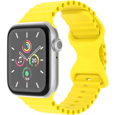 Afbeelding van imoshion Athletic siliconen bandje Geschikt voor Apple Watch 1, 2, 3, 4, 5, 6, 7, 8, 9, 10 (42 mm), SE 38/40/41 mm Geel One Size