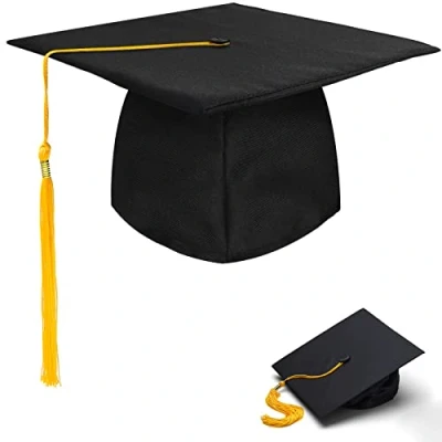 Afbeelding van BOOSHMall Bachelorhoed, afstudeerhoed, afstudeerhoed voor afstudeerfeest, bachelor, universiteit enz, Geel.