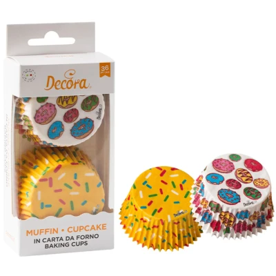 Afbeelding van Cupcake Cups Donuts Ø50x32(h)mm 36 stuks