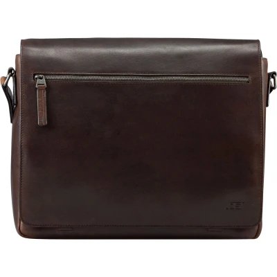 Afbeelding van JOST Leren Business tas Laptoptas met laptopvak Lund Crossbody Bag Brown Donkerbruin