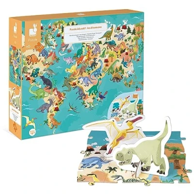 Image de Puzzle éducatif 200 pièces Janod les dinosaures