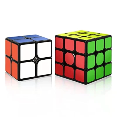 Afbeelding van ROXENDA Speed Cube Set, Snelheidskubus 2 x 3 originele magische kubus met handleiding (sticker)