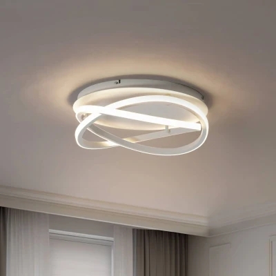Afbeelding van Lucande LED plafondlamp CCT 1licht Aluminium, ijzer, siliconen H: 14 cm wit Inclusief lichtbron