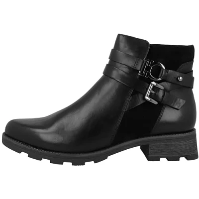 Afbeelding van Caprice Dames 9 25429 41 platte enkellaarzen met veters, dames, Zwart/kam