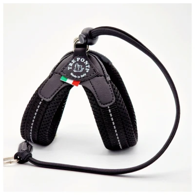 Afbeelding van Tre Ponti Liberta Hondentuig Mesh Zwart&amp;Reflectie Hondenharnas 27 37 cm Tot 4 Kg