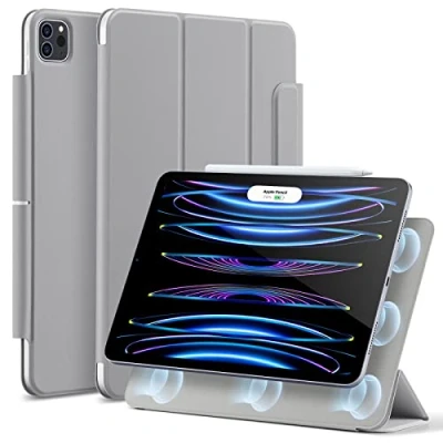 Afbeelding van ESR Funda magnética compatible con iPad Pro 11 2021/2020/2018, cómoda fijación magnética, modo automático de reposo/actividad, soporte integrado para Pencil 2, serie Rebound, Gris