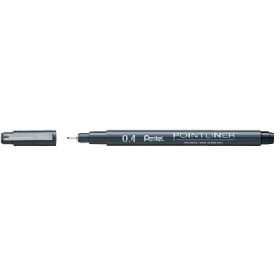 Afbeelding van Pentel Pointliner S20P 4A Fineliner, zwart, waterdicht en lichtbestendig, 0,4 mm