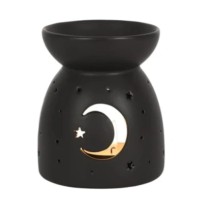 Afbeelding van Something Different Oliebrander Black Mystical Moon Cut Out Zwart