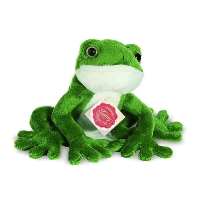 Afbeelding van Hermann Teddy Knuffeldier Kikker zachte pluche stof premium knuffels groen 15 cm kikkers