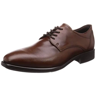 Afbeelding van ECCO Citytray Plain Toe Tie Oxford stof voor heren, Cognac.
