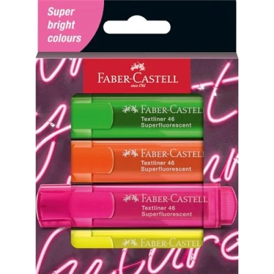 Afbeelding van Faber Castell tekstmarkers neon 4 stuks FC 254600