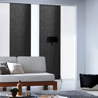 Image de Panneau Japonais Tamisant Uni 45 x 260cm Noir