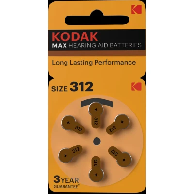 Afbeelding van Kodak Hearing Aid batterijen type 312 6 stuks