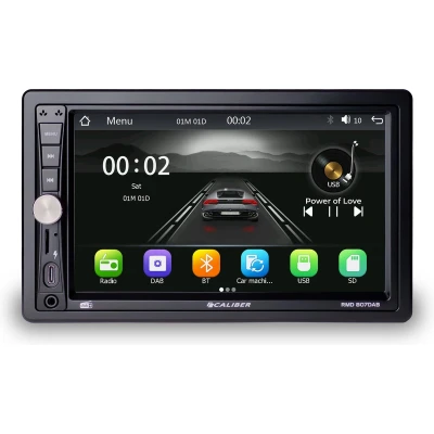 Afbeelding van Caliber 2 DIN Autoradio DAB+ met Bluetooth Multimedia 7&quot; Touchscreen 4 x 75 Watt Android Autolink Handsfree bellen USB C Oplader (RMD807DAB)