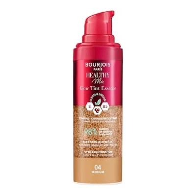 Afbeelding van Bourjois Healthy Mix, 04 Medium, Glow Tint Essence, effet filtre peau nue, finition lumineuse, hydratant coloré, texture rafraîchissante, formule végétalienne et propre, 30 ml