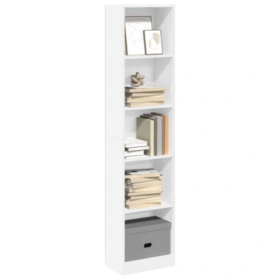 Afbeelding van Boekenkast 40x24x176 cm bewerkt hout wit