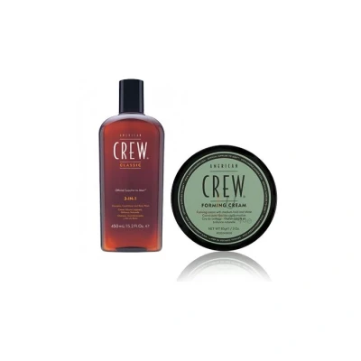 Afbeelding van American Crew 3 in 1 shampoo 450ml en forming cream 85g bundel/set/pakket