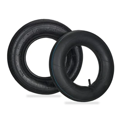 Afbeelding van Relaxdays kruiwagenband met binnenband set van 2 luchtband kruiwagenwiel 4.00 8