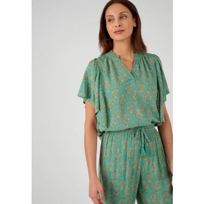Afbeelding van Damart Blouse pure viscose Lenzing(TM) EcoVero(TM) Dames Groen M