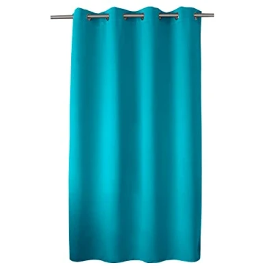Afbeelding van ED ENJOY HOME Verduisteringsgordijn met zilveren oogjes, turquoise, 140 x 180 cm, 100% polyester, Oeko Tex gecertificeerde stof, zoethoutcollectie